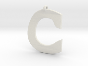 Distorted letter C in White Natural Versatile Plastic