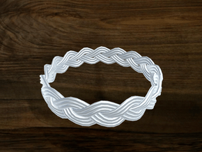 Turk's Head Knot Ring 3 Part X 16 Bight - Size 26. in White Natural Versatile Plastic