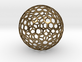 honeycomb sphere - 60 mm in Natural Bronze