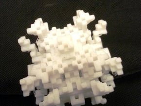 Three Dimensional Snowflake   in White Natural Versatile Plastic