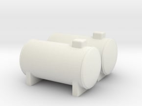 N Scale 2x Propane Tank in White Natural Versatile Plastic