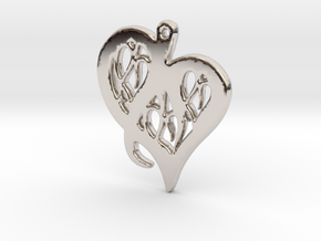  Heart Pendant in Plastic, Silver or Gold in Platinum