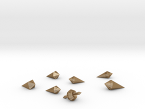 shard dice in Polished Bronzed Silver Steel: Polyhedral Set