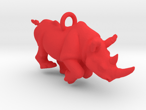 Rhino Pendant in Red Processed Versatile Plastic