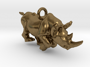 Rhino Pendant in Natural Bronze
