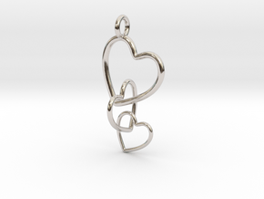 Interlocking Chain Of Hearts in Rhodium Plated Brass