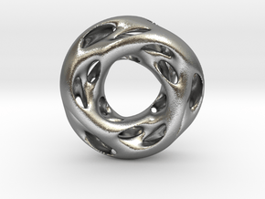 0609 IsoSurface F(x,y,z)=0 Diamond Tori [3] d=5cm in Natural Silver