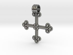 Twisted Wire Cross Pendant in Polished Silver