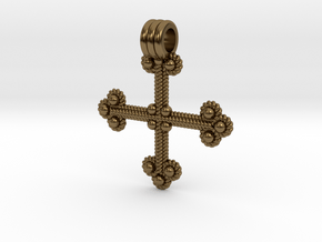 Twisted Wire Cross Pendant in Polished Bronze