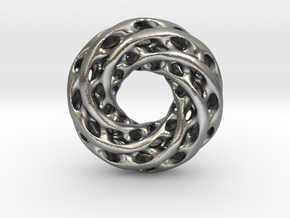 0625 IsoSurface F(x,y,z)=0 Diamond Tori [6] d=8cm in Natural Silver