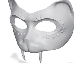 Masquerade Mask "Panther" in Tan Fine Detail Plastic