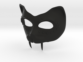 Masquerade Mask "Panther" in Black Natural Versatile Plastic