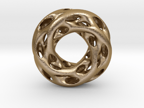 0610 IsoSurface F(x,y,z)=0 Diamond Tori [4] d=5cm in Polished Gold Steel