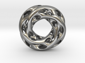 0610 IsoSurface F(x,y,z)=0 Diamond Tori [4] d=5cm in Natural Silver