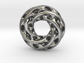 0611 IsoSurface F(x,y,z)=0 Diamond Tori [5] d=5cm in Natural Silver