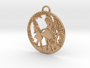Pendant - SIlver - Girls Playing in the Garden in Natural Bronze
