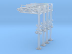 N Scale Crossing Gantry 1 Lane 4pc LED in Smooth Fine Detail Plastic