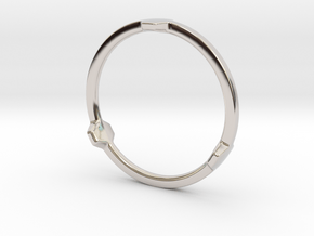 Hex 3 Ring - Full edition in Rhodium Plated Brass: 12 / 66.5