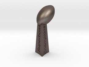 Superbowl 52 Trophy in Polished Bronzed Silver Steel: Extra Small