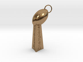 Lombardi Superbowl LII Trophy Keychain in Natural Brass