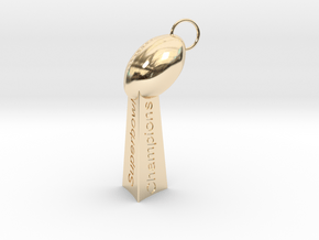 Lombardi Superbowl LII Trophy Keychain in 14k Gold Plated Brass