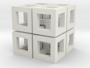 Impossible Cubes in White Natural Versatile Plastic