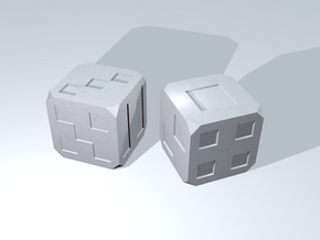 Box Dice in White Processed Versatile Plastic