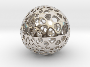 Amoeball in Rhodium Plated Brass