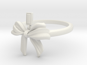 Bow Ring Ribbon in White Natural Versatile Plastic