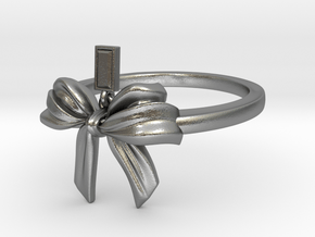 Bow Ring Ribbon in Natural Silver