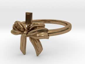 Bow Ring Ribbon in Natural Brass