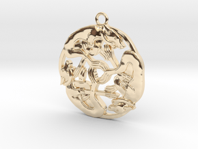 Celtic-Dog in 14k Gold Plated Brass