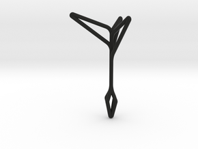 Little Tree N3 ,Fine Pendant. Pure Elegance. in Black Natural Versatile Plastic
