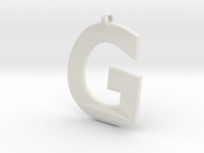 Distorted letter G in White Natural Versatile Plastic