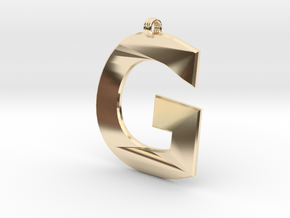 Distorted letter G in 14K Yellow Gold