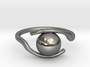 Ring "Eye" in Fine Detail Polished Silver: 6 / 51.5