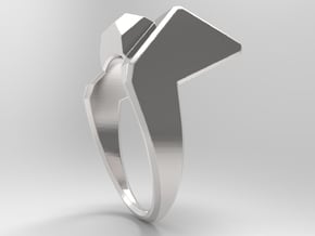 Knee Ring S B in Polished Silver: 10 / 61.5