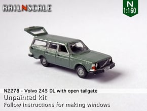 Volvo 245 DL with open tailgate (N 1:160) in Smooth Fine Detail Plastic