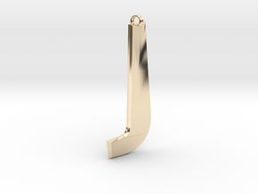 Distorted Letter J in 14K Yellow Gold
