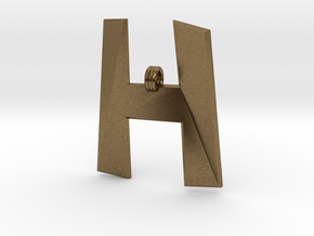 Distorted letter H in Natural Bronze
