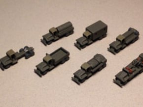 1/285 Scale CCKW Truck Set Of 7 in Tan Fine Detail Plastic