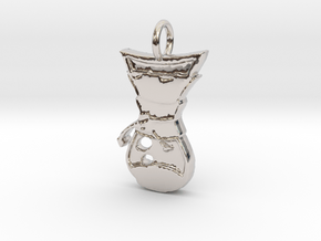 Pour Over Pendant in Rhodium Plated Brass