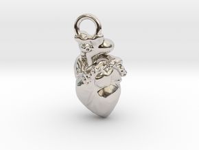PENDENT Heart in Rhodium Plated Brass