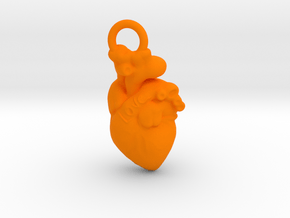 PENDENT Heart in Orange Processed Versatile Plastic
