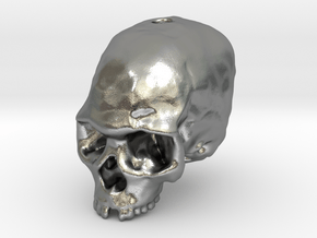 Liujiang skull bead in Natural Silver