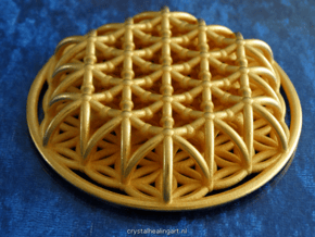 3d Flower Of Life in Polished Gold Steel