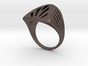 Breathing Ring G in Polished Bronzed Silver Steel: 3 / 44