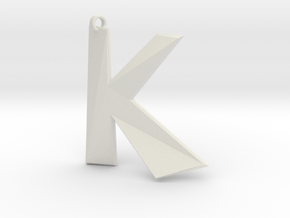 Distorted letter K in White Natural Versatile Plastic