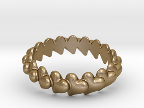 Hearts Bracelet 65 in Polished Gold Steel