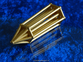 Phi Vogel Crystal - Inner Geometry - 6 sided in Polished Gold Steel